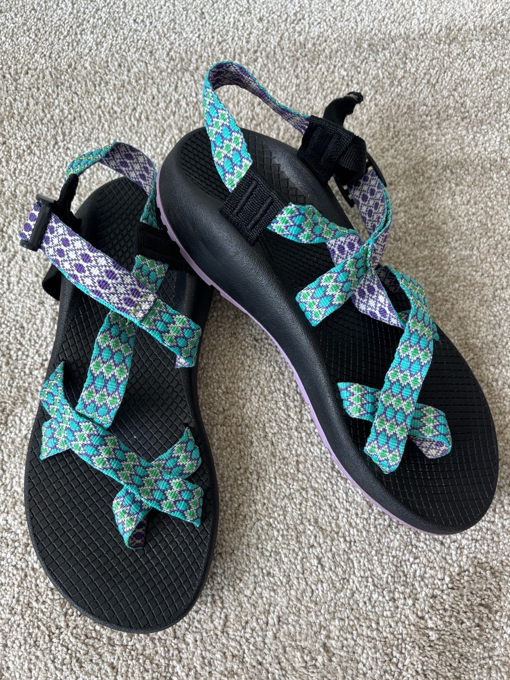 Chaco Z/2 Classic Sandals Blue Purple Geometric Strap Outdoor Activewear Water